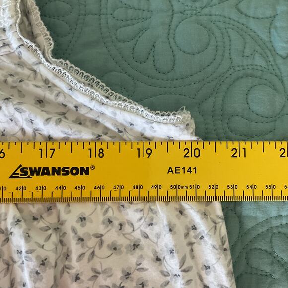 Eileen West Womens Pure Cotton Nightgown Knee Length Half button up Medium - Picture 8 of 10